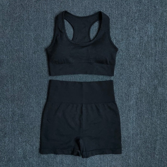 Women 2PCS Sports Bra High Waist Fitness