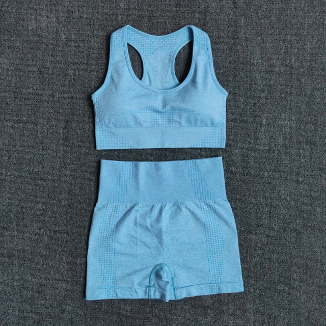 Women 2PCS Sports Bra High Waist Fitness