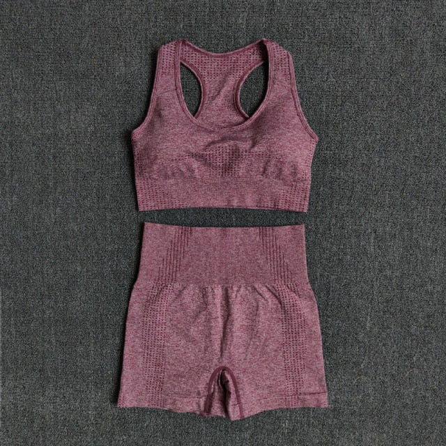 Women 2PCS Sports Bra High Waist Fitness