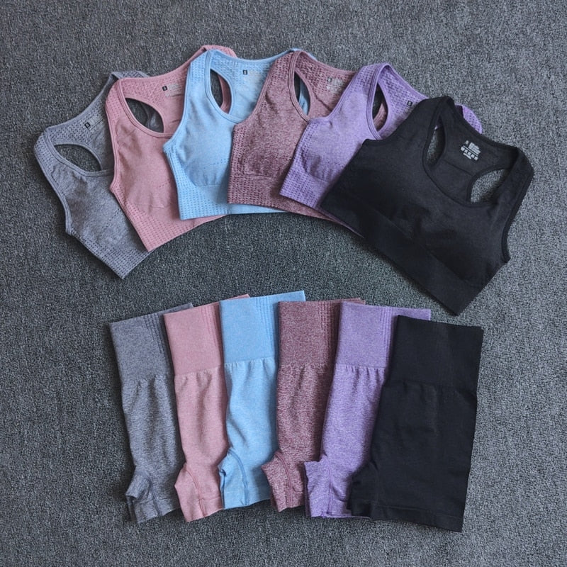 Women 2PCS Sports Bra High Waist Fitness