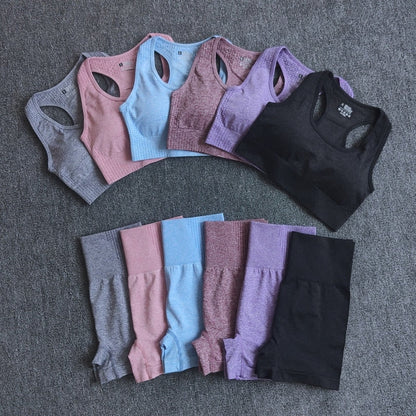 Women 2PCS Sports Bra High Waist Fitness