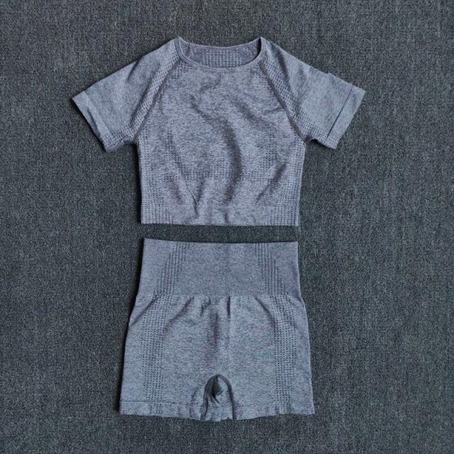 Seamless Women Yoga Set Crop Top