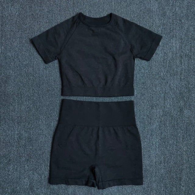Seamless Women Yoga Set Crop Top