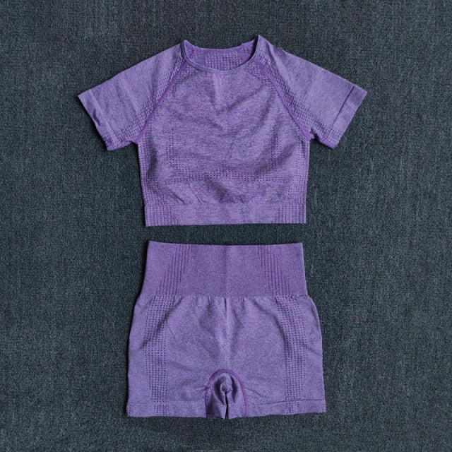 Seamless Women Yoga Set Crop Top