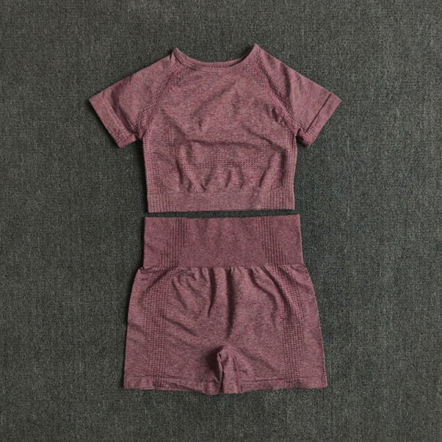 Seamless Women Yoga Set Crop Top