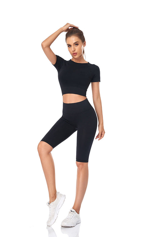 Seamless Set Women 2pcs Crop Top Workout